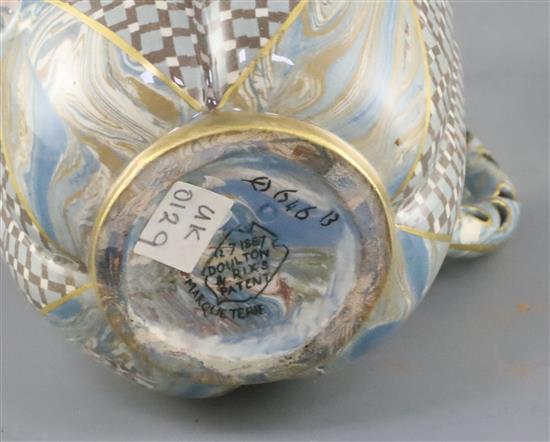 A good Doulton & Rixs patent Marqueterie ware teapot, c.1887, H. 12.5cm